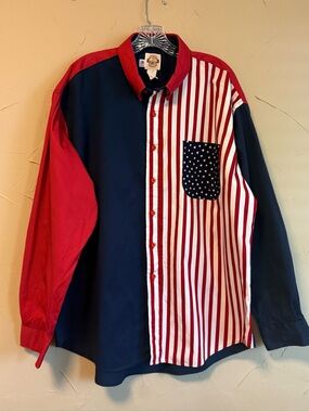 Vtg Old El Paso USA Western Shirt 3XL American Flag Rodeo Cowboy Core 29” P2P